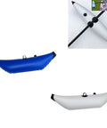 Inflatable Outrigger Stabilizer For Kayak And Canoe, Lightweight Portable Float With Paddleboard Style, white and blue variants.