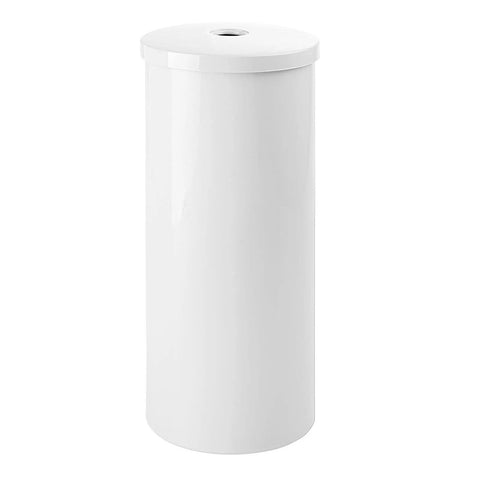 Three Roll Toilet Paper Organizer With Cover Floor Stand For Bathroom Space Saving Tissue Storage Aura Collection White