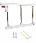 Foldable Stainless Steel Bed Rail Guard With Red Release Lever Space Saving Fold Down Bedside Assist Grab Rail for Elderly