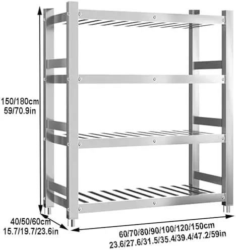 Rock Solid Stainless Steel Shelving Unit Heavy Duty Storage Rack Built Tough For Kitchen Restaurant Warehouse And Garage Support Up To 1320 Lbs Real Deal Organization Setup dimensions and details