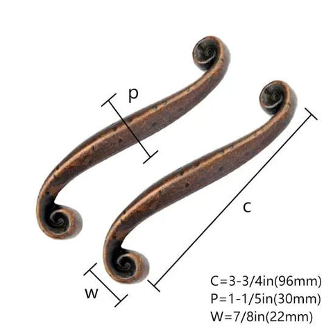 Top Shelf Ten Pack Hammered Antique Copper Cabinet Pulls With Killer Rustic Finish Heavy Duty Zinc Alloy Drawer Handles and Door Hardware for Kitchen Upgrades, 96mm center spacing.