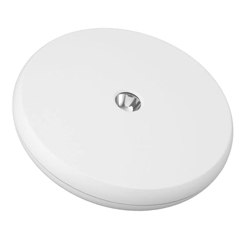 Stunning 10 Inch Electric Turntable With Bright Light For Jewelry And Watch Display top view showing smooth white surface.