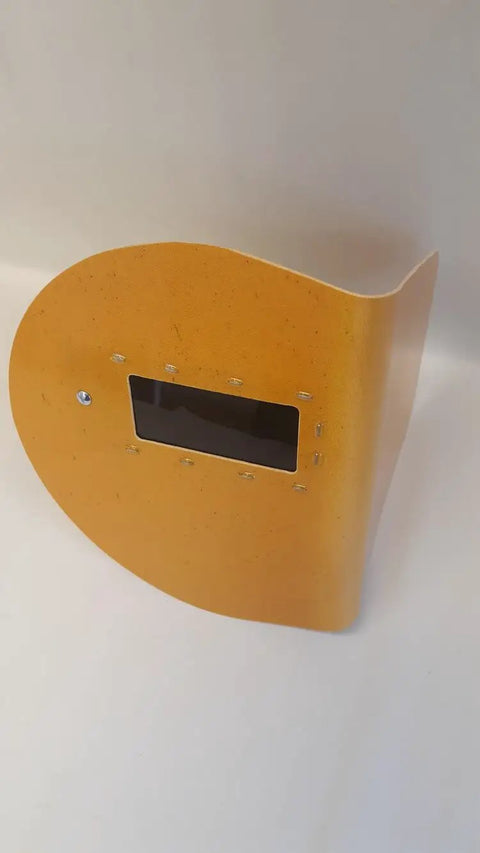 Pancake Welding Hood Right Hand With ANSI Z87.1 OSHA Approved Lens Box 11 3/4 By 9 1/4, 8 3/16 Ear Guard, 5/8 Lens, side view