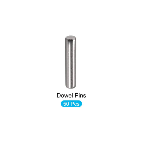 50 Piece Dowel Pin Assortment with 2 5Mm X 10Mm Measurements Made from Tough 304 Stainless Steel Ideal Hinge Pins for Shelves Cabinets and Machinery Rock Solid Performance for Handymen Who Want Zero Wiggling Action Daily, showing a single stainless steel dowel pin.
