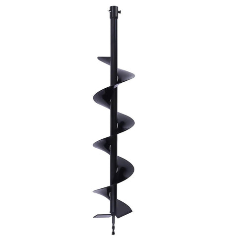 4 Inch Post Hole Digger Auger Bit Replacement with Three Quarter Inch Shaft, heavy duty spiral blade on white background