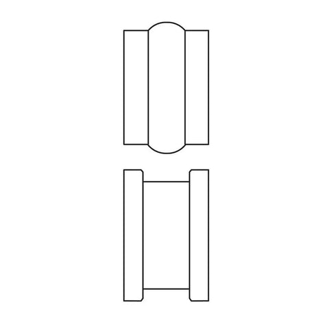 Diagram of 1 Inch Round Bead Roll Die Kit for Sheet Metal, showing top and side view of die components.