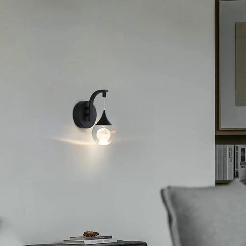 Moon Crystal Wall Sconces Dimmable 5W LED Bedroom Bedside Lamps For Living Room Hallway Warm 3300K Ambient Lighting Sand Black Modern Fixture Triac Dimmer Compatible Cozy Vibe