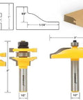 Raised Panel Cabinet Door Rail And Stile Router Bit Set With Ogee Profile Three Bit Kit One Half Inch Shank
