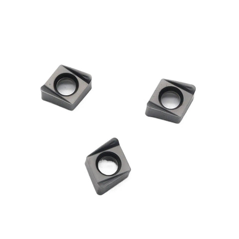 Premium 4nkt060308r-m Hard Steel Turning Inserts For Lathe Tools, three inserts with sharp edges on a white background.