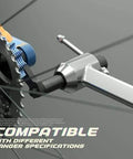 Derailleur Hanger Alignment Gauge Tool For Bikes With 20 To 29 Inch Wheels Pro Grade Stainless Steel 304 attached to bike