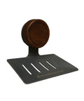 Two Pack Detachable Soap Holder With Self Draining V Shaped Design In Stainless Steel And Wood Finish for shower bathroom sink or tub