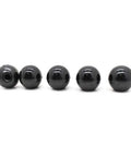 Five black ball knobs for featherboards and jigs, 5/16-18 thread, smooth rotation, quick hand tightening without tools.