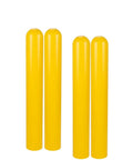 Top Tier Heavy Duty 8 X 52 Inch Yellow Bollard Covers Round Top Hdpe For Garage And Driveway Safety With Stick On Foam Pads Zero Hassle Quick Install Four Pack.