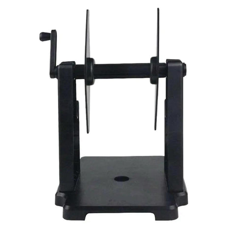 Heavy Duty 2 In 1 External Label Roll Holder Stand For Desktop Thermal Printers, black plastic with two spindles, stable for fanfold and roll paper.