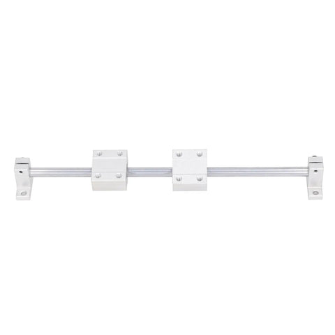 Heavy Duty Linear Guide Rail System With 4 Slide Blocks Precision Linear Motion Guide For Machinery Automation Equipment Tools And Accessories Built For CNC Robotics Production Lines And Shop Floor Ready, white steel rail with 4 blocks