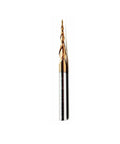 Tapered Ball Nose End Mill 1/4 Inch Shank, 3 Inch Overall Length, 0.5mm Ball Radius R0.5, Solid Carbide With TiAIN Coating, front view