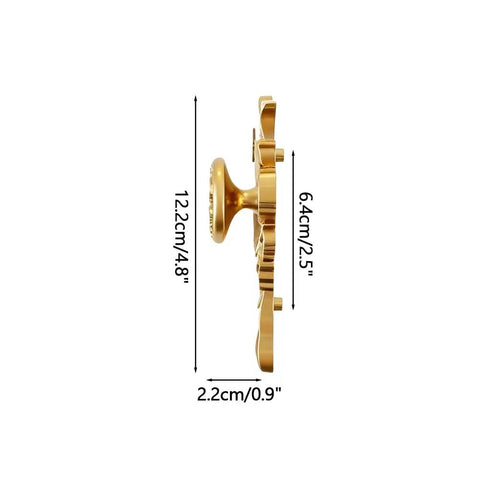 Side view of Two Pack Zinc Alloy Cabinet Knobs With Floral 3D Design For Dressers Wardrobes and Cupboards showing dimensions.