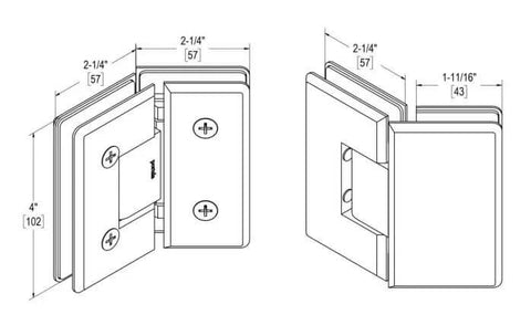 Diagram of Oceana Beefed Up Heavy Duty 135 Degree Glass To Glass Hinge Oil Rubbed Bronze Medium Fits Three Eighths Inch Or One Half Inch Glass Doors