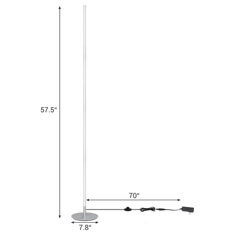 Top Shelf 57.5 Inch Led Floor Lamps 2 Pack With Dimmable Corner Glow Slim Standing Design Featuring Dead Easy Foot Switch Operation And Smart Memory Settings For Smooth Living Room Or Office Setup