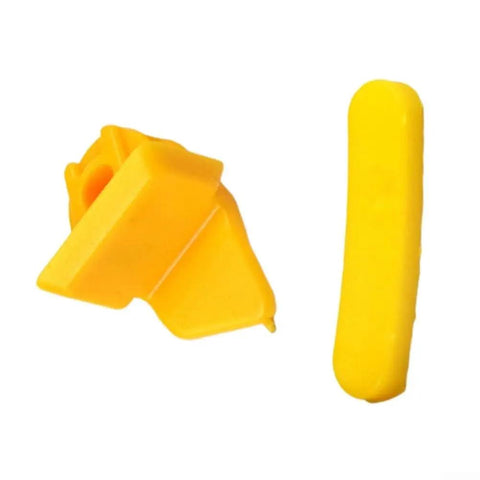 Close-up of 20 Pack 27mm Nylon Rim Guard Inserts For Tire Machines Yellow Color, showing a pair of yellow nylon guard inserts