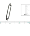 Badass Marine Grade 316 Stainless Steel Turnbuckle Rigging Kit Four Pack with 1/4 UNC threads and 450 lbs working load.