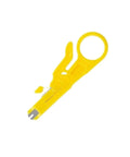 Yellow tool from All In One Five Piece Network Tool Set With Crimping Pliers And Crystal Head Sheath Blue Case.
