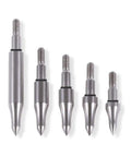 12 Pack Steel Archery Field Points for Target Practice shown in various sizes and grains, suitable for 6.2mm shafts.