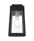 12 Inch Oslo Outdoor Wall Lantern In Satin Brass Finish With Clear Glass For Porch Or Patio, solid brass construction, front view