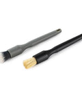 Crevice Cleaning Detailing Brush Kit For Small Spaces Mini Set With Boar's Hair Brush And Ultra Soft Synthetic Brush Black And Gray 2 Pack