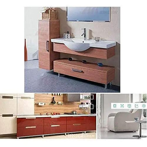 Adjustable Stainless Steel Round Furniture Feet Set Of 4 For DIY Cabinets, Tables, Shelves And Sofas in use on bathroom vanities