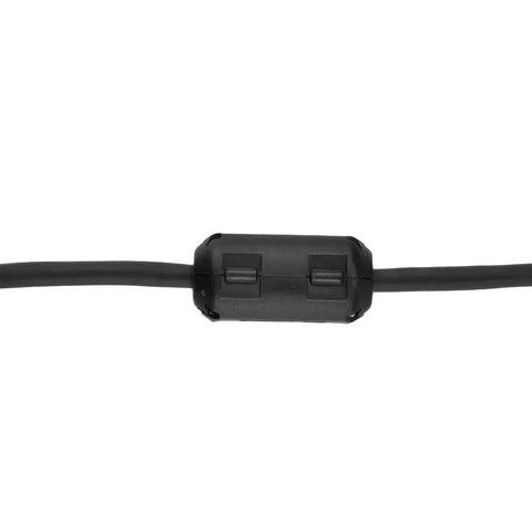 Clip-On Ferrite Ring Core Cable Clip for RFI EMI Noise Suppression fits 5mm cable, black low profile design