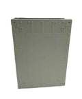 Back view of Waterproof ABS Electric Enclosure Box with sturdy latch for circuit breaker panels, outdoor grade, 400X300X170mm.