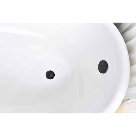Brass Bathtub Drain Kit With Lift And Turn Mechanism, Single Hole Overflow Faceplate, Matte Black Finish, visible in bathtub