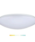 Next-Level Color Temperature Selectable LED Flush Mount Ceiling Light With Motion Sensor, 19-Inch Round, White, PMMA Lens