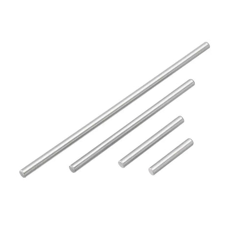 Four steel ejector pins from 10 Piece Five Point Three Millimeter Ejector Pins Set For Rifling Buttons And Machine Reamers Beefed Up Spring Steel