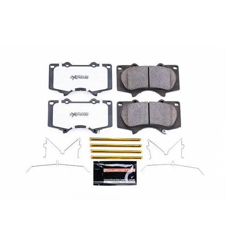 PowerStop Z36 carbon-ceramic front brake pads kit with hardware for Lexus GX460 and Toyota 4Runner; includes 4 pads and installation hardware