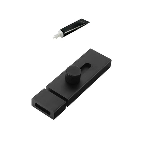 Tough As Nails Rustproof Slide Bolt Latch For Outdoor Garden Gates And Backyard Fences Featuring Oxidation Resistant Barrel Lock Hardware Built For Direct Wood Mounting And Easy Peasy Shutting, showing black slide bolt latch with knob.