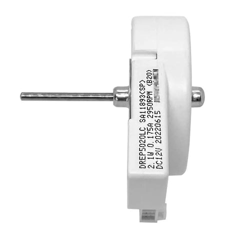 Side view of Plug-And-Play Drop-In Evaporator Fan Motor Replacement For Samsung Refrigerator BLDC DREP5020LC 2950 RPM DC12V 2.1W 0.176A