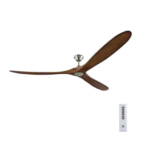 Modern 3 Blade Ceiling Fan With Wireless Remote And Straight Up Smooth Airflow Powered By An Energy Smart Dc Motor Spanning 88 Inches Wide wrapped in aged pewter with light grey blades.