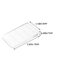 Big Time Game Change 32 Piece Clear Plastic Leveling Shims for Furniture Stabilizers showing detailed dimensions.