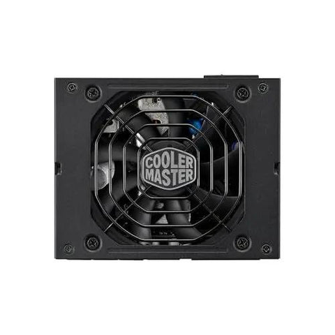 Front view of V850 SFX Gold 850W Fully Modular ITX Power Supply for Small Form Factor Builds with 80 Plus Gold Certification.