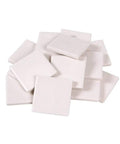 Ceramic Streak Plates For Minerals, Unglazed Mineral Identification Plates, 2x2 Inch, 10 Pack, stacked on table