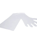 Shoulder Length Disposable OB Glove for Obstetric Care 100 Count Box Premium Polyethylene Fiber shown flat with clear material