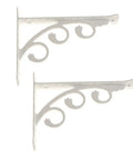 Set Of 2 Heavy Duty Floral Shelf Brackets Made From Lightweight Aluminum, Sturdy Built To Last Wall Mount Corner Braces