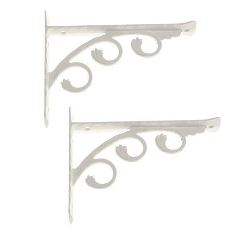Set Of 2 Heavy Duty Floral Shelf Brackets Made From Lightweight Aluminum, Sturdy Built To Last Wall Mount Corner Braces