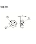 Top Shelf 10 Pack Black 8mm Shaft Lock Collars For T8 Lead Screws technical drawing displaying sizes and measurements.