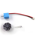 Compact Vertical Micro Wind Generator For AC Power Output 0.01 To 15V With 8 Silvered Plastic Blades shown disassembled