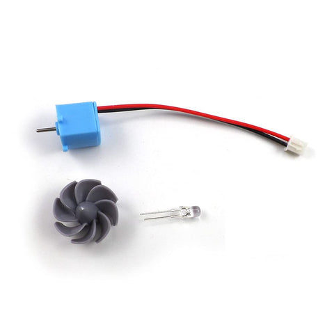 Compact Vertical Micro Wind Generator For AC Power Output 0.01 To 15V With 8 Silvered Plastic Blades shown disassembled