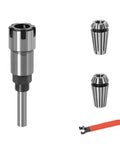 Heavy Duty 8mm 1/4 Inch Or 1/2 Inch Shank Router Bit Extension Rod With ER Collet Set for woodworking milling tasks.
