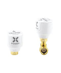 Lollipop FPV Antenna V4 5.7G 2.6dBi RHCP Stubby SMA Male For RC Drones And FPV Racing Quads, gold plated connectors visible, white design.